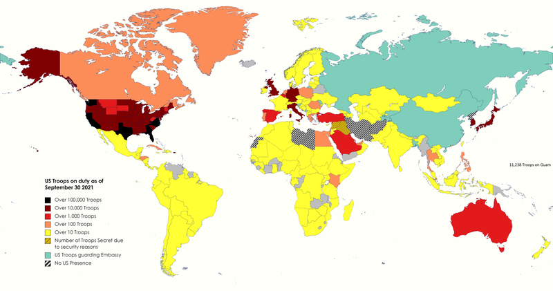 세계에서 미군이 가장 많이 주둔한 나라