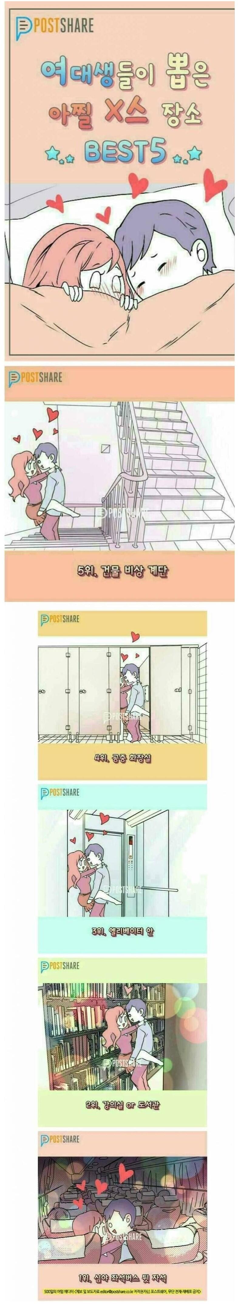 여대생들이 뽑은 아찔한 쩩스장소