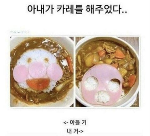 아내가 카레를 해주었다..