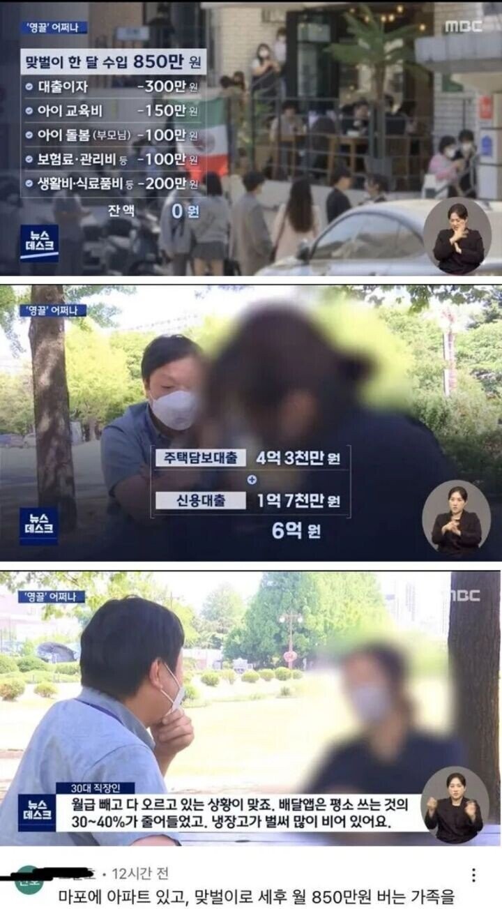 맞벌이 해도 생활이 너무 힘들다는 부부