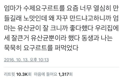 엄마의 묵직한 팩폭