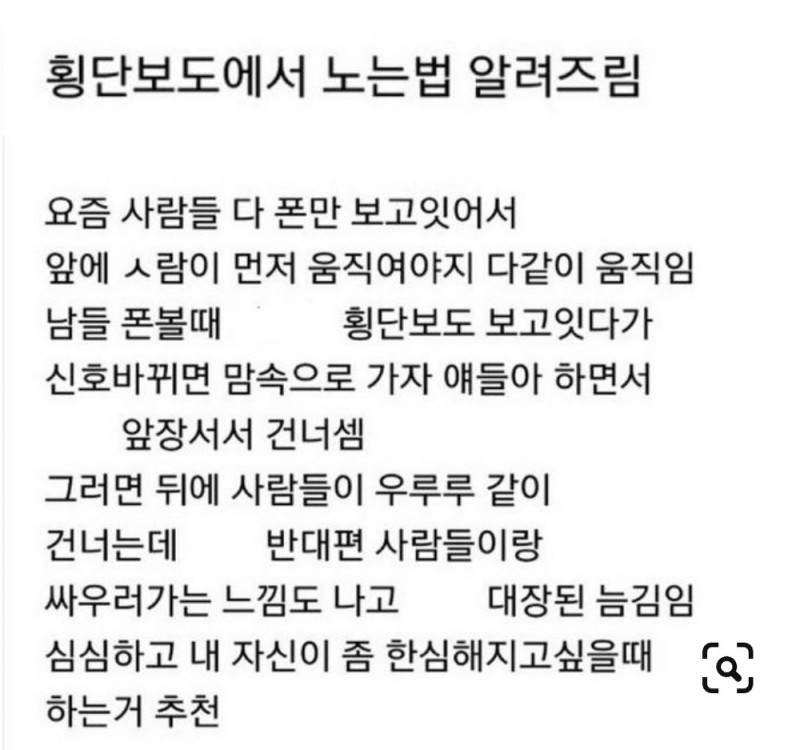 횡단보도에서 노는법