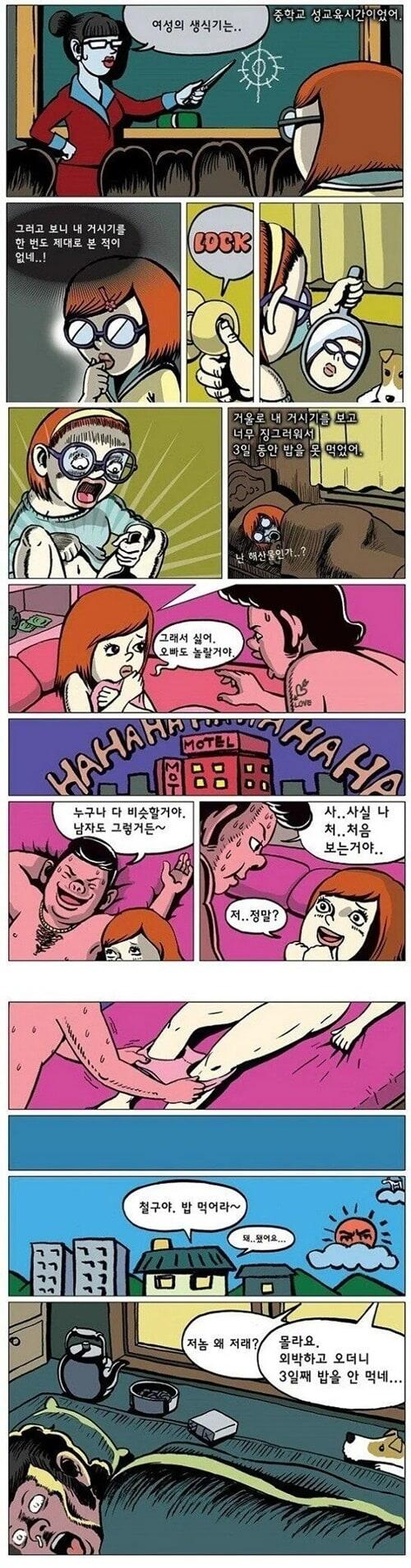 처음 보고 놀랐던 여자