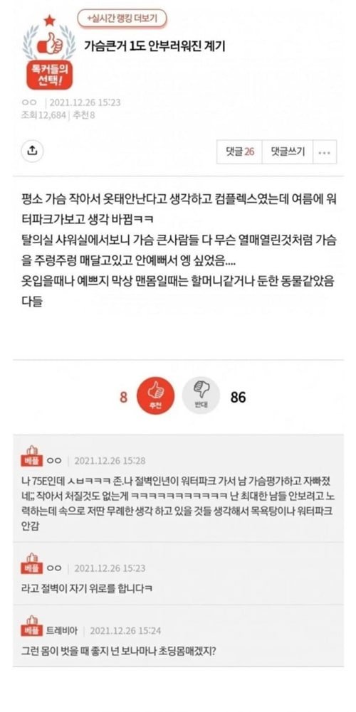 가슴 큰 게 하나도 안 부러워진 계기