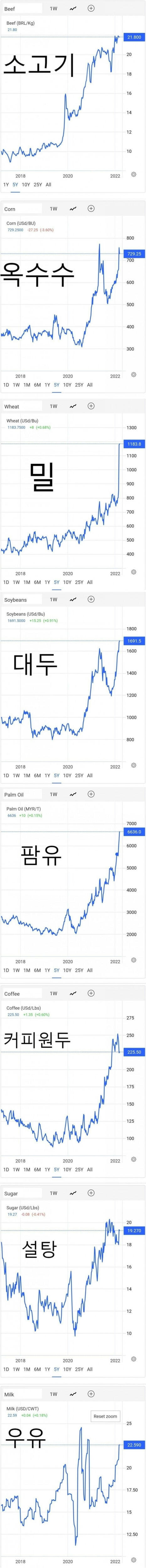 식료품 물가 상황