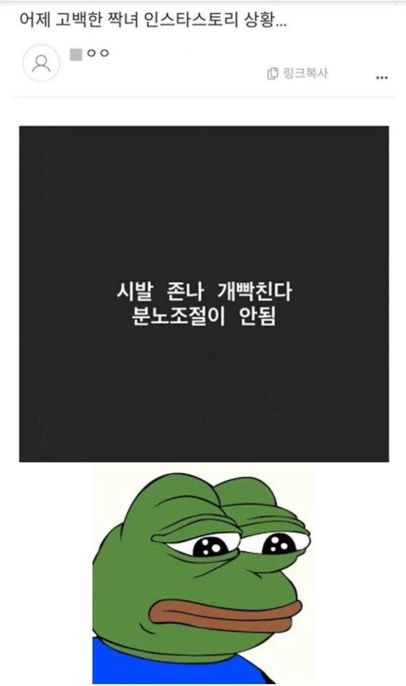 짝녀의 인스타 스토리