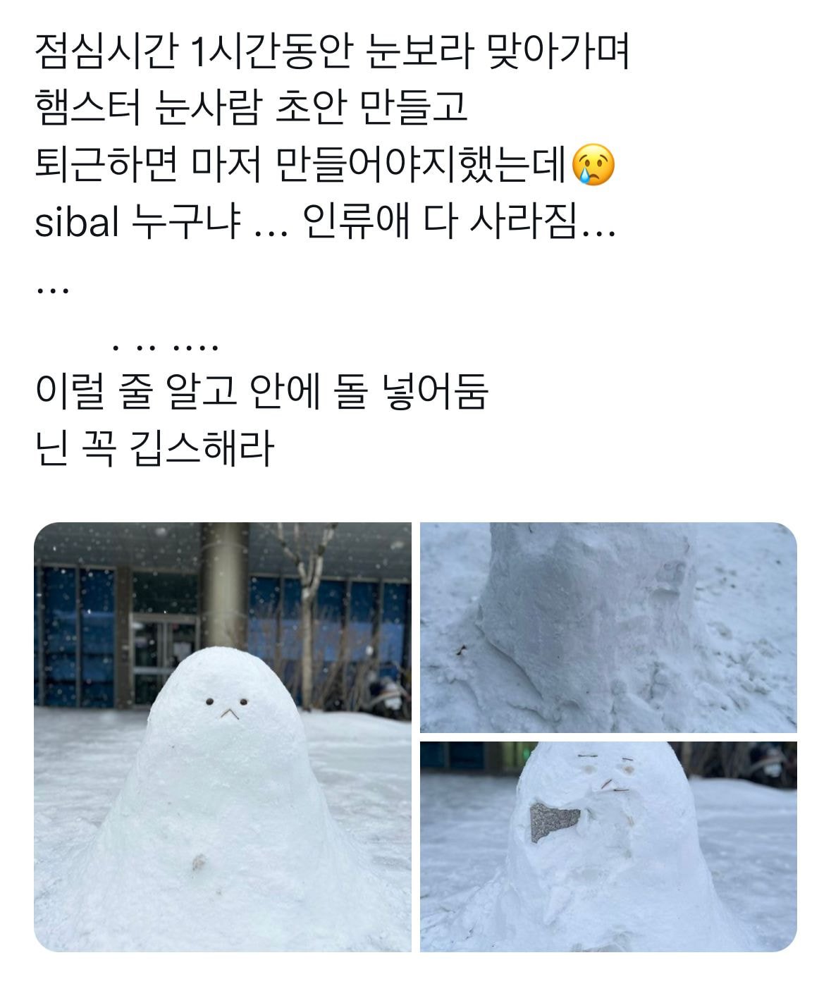 요즘 눈사람 근황.....JPG