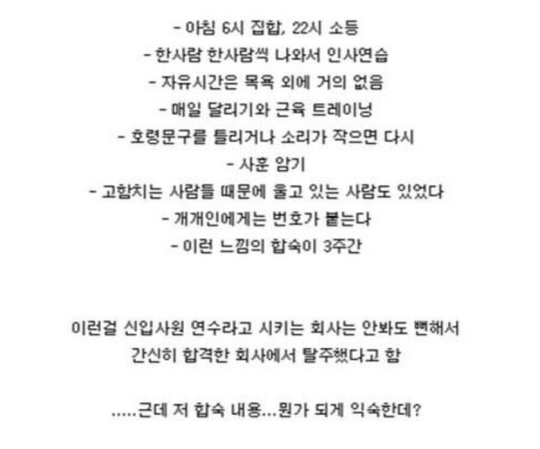 일본의 어느 회사 신입사원 연수중 탈주한 신입사원