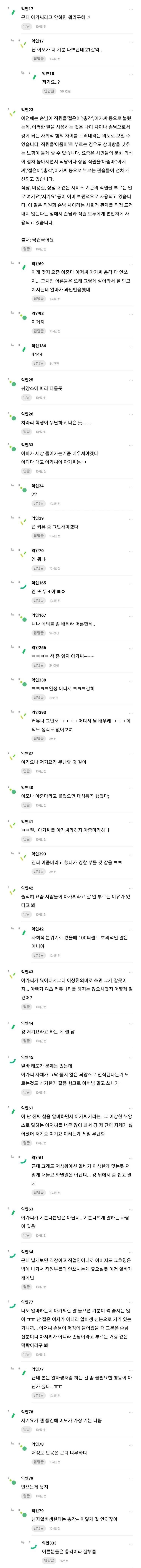 아가씨라고 호칭했다가 우리 아빠 욕 먹음