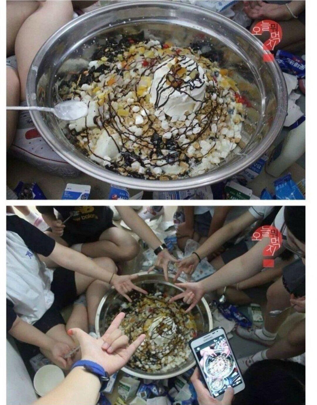 부산 여고생들이 빙수 먹는법