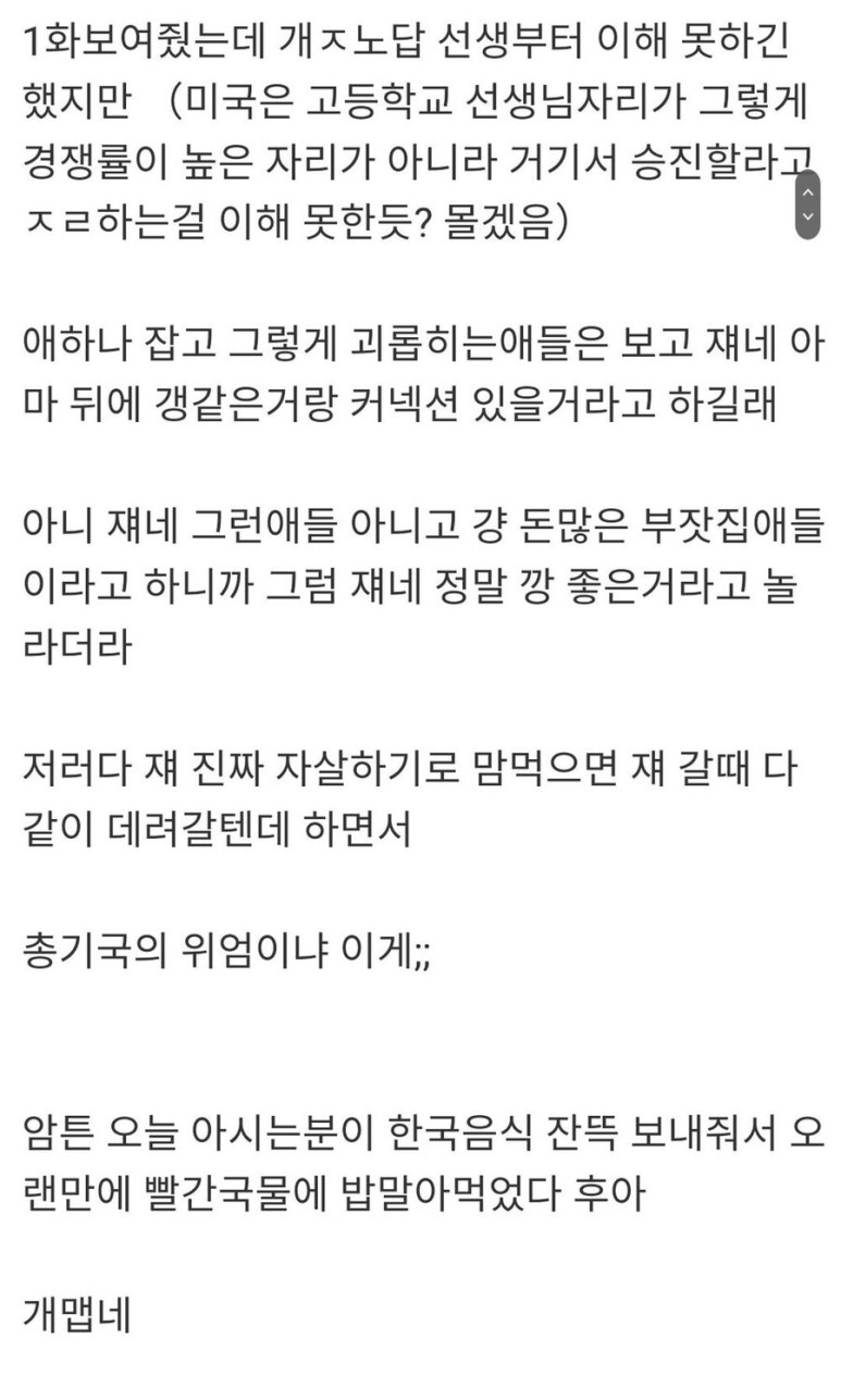 더 글로리를 본 미국인의 반응