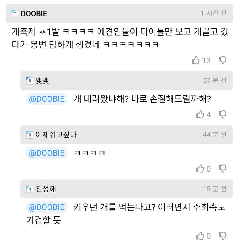 개를 먹는다는 이유로 한국인을 욕하는 조선족