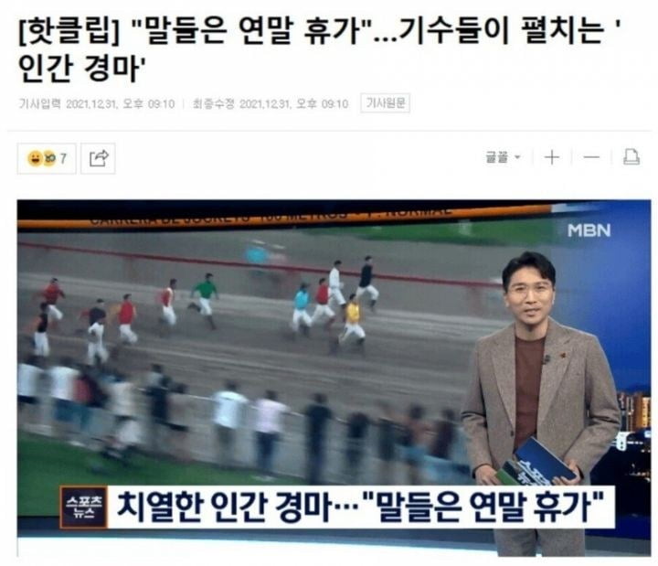 경마장 말들이 휴가 가면