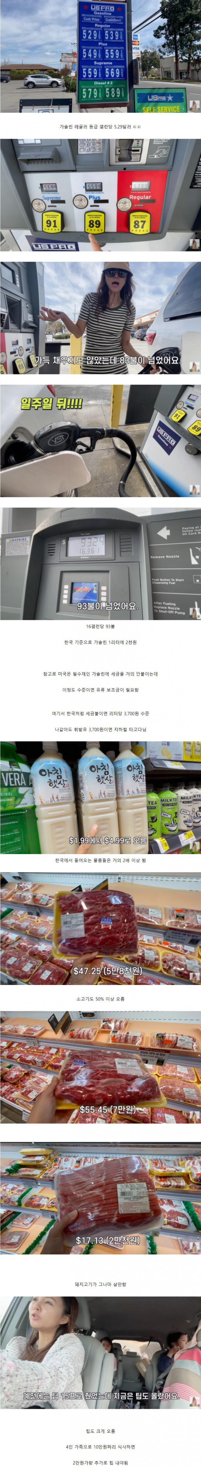 최근 미국 물가