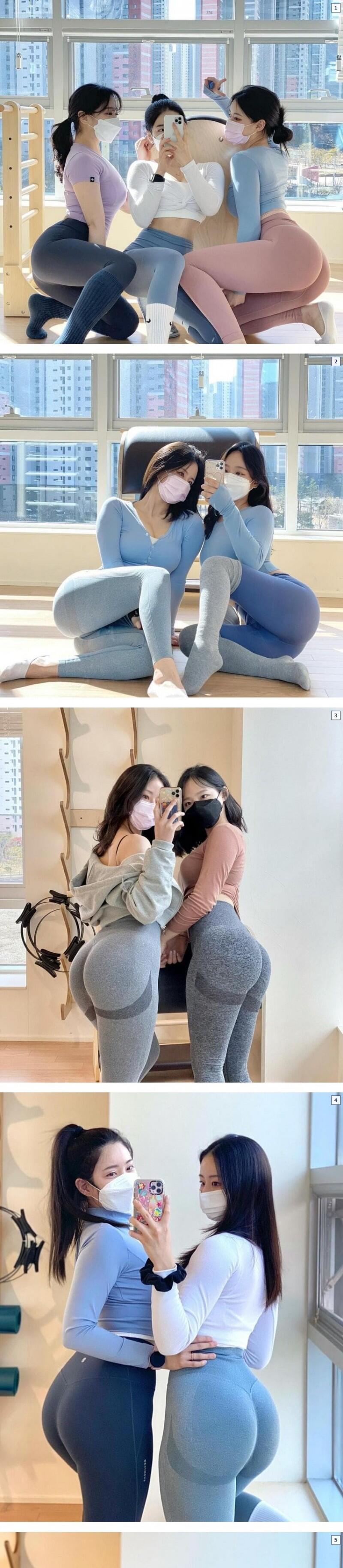 운동녀 레깅스 셀카