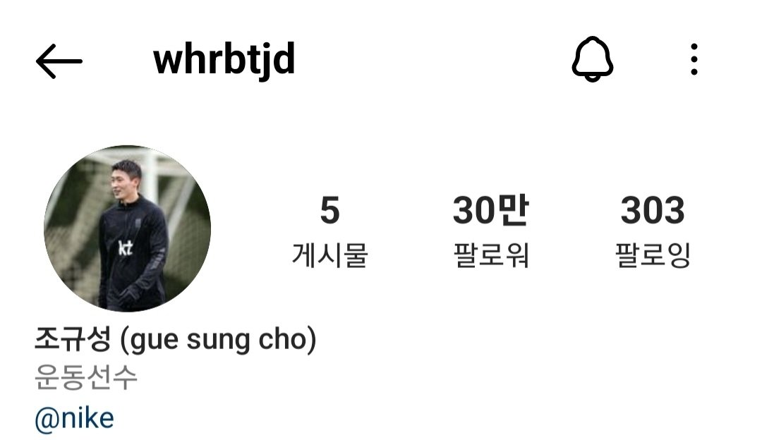 (오피셜)조규성 인스타 팔로워 30만 달성