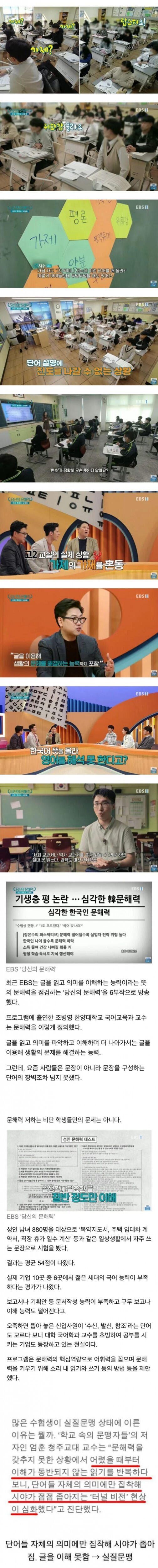 심각하다는 10대들 어휘력 수준