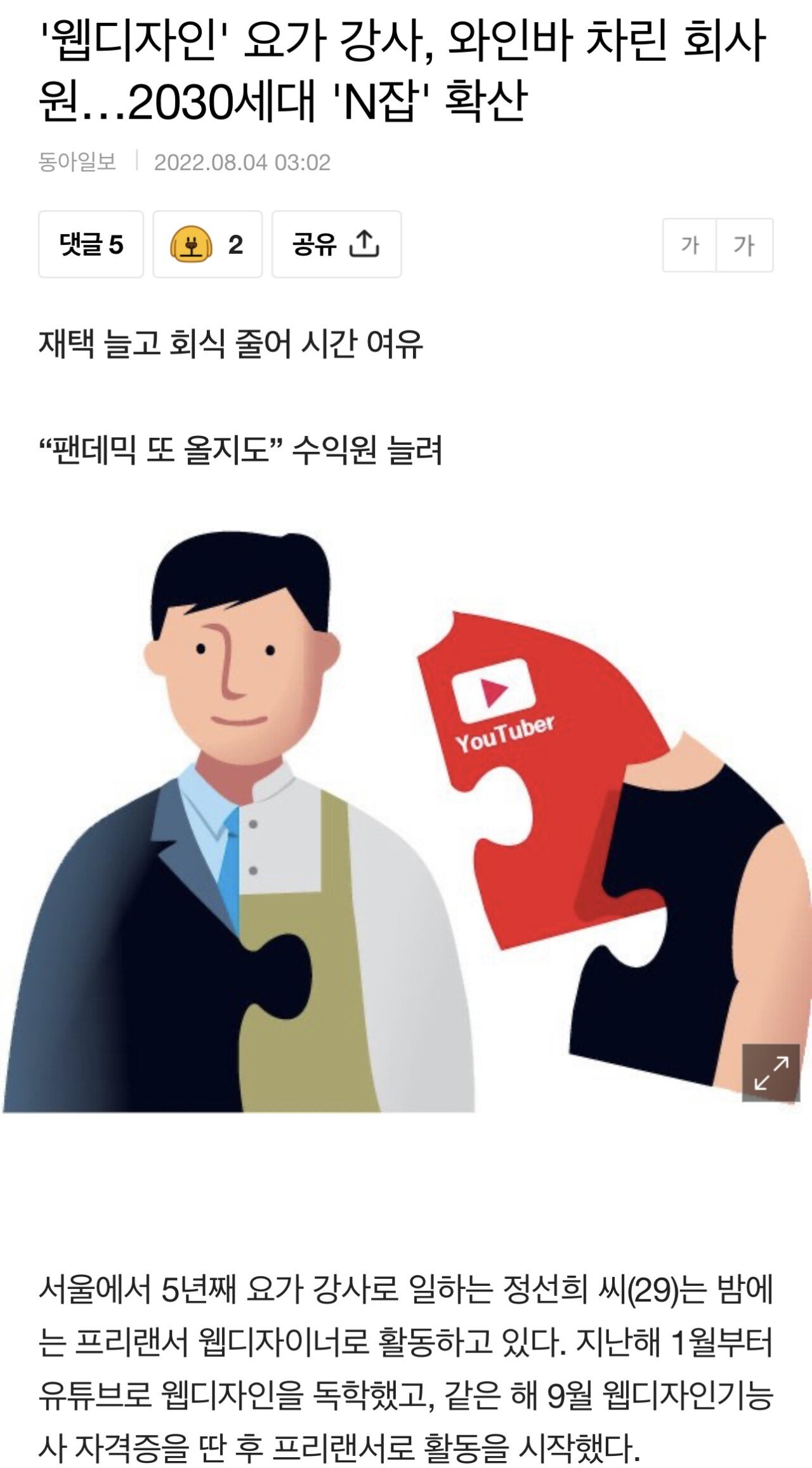 '웹디자인' 요가 강사, 와인바 차린 회사원…2030세…