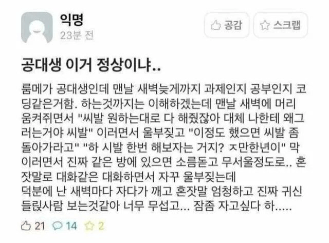 미쳐버린 공대생 룸메