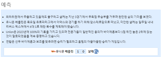 2월19일~2월20일 분데스리가 2경기 예상 라인업 및 픽