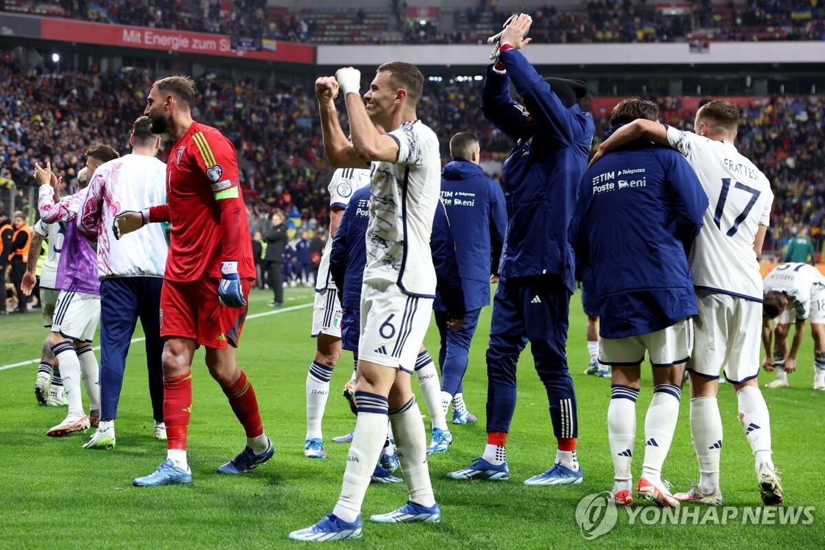 '디펜딩 챔프' 이탈리아, 우크라와 무승부…유로 본선행 확정